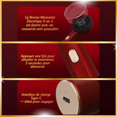 Brosse Massante Électrique 3-en-1